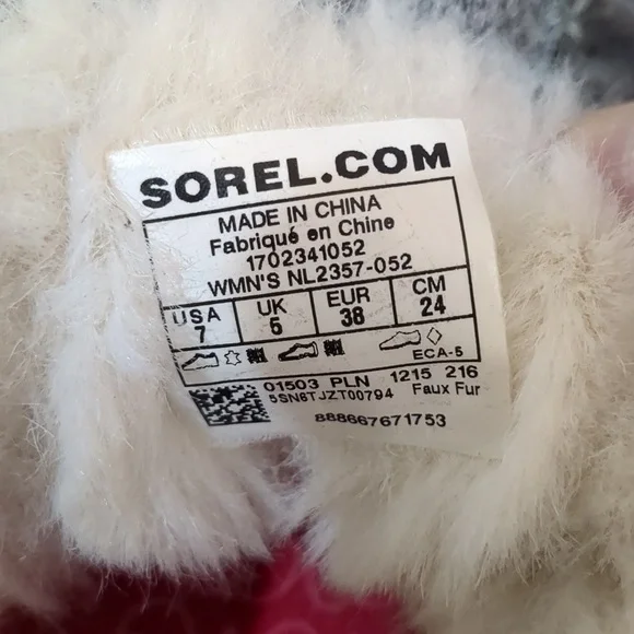 Sorel Out N About women's faux fur lined gray suede winter moccasins size 7 - Picture 9 of 12